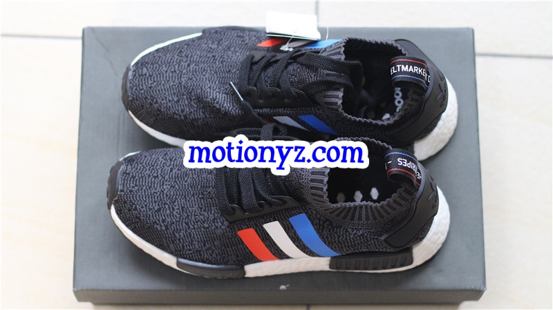 Real Boost Adidas NMD R1 Primeknit Tricolor Black